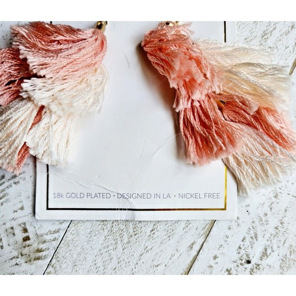 Ettika Revolve Boho Multi Tassel 18 kt. Gold Plated Earrings - Picture 3 of 8